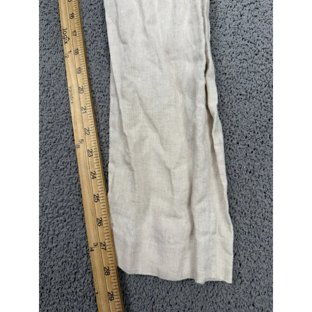 H&M Pants Mens 33x28 Beige 100% Linen Slim Straight Leg Lightweight Dress